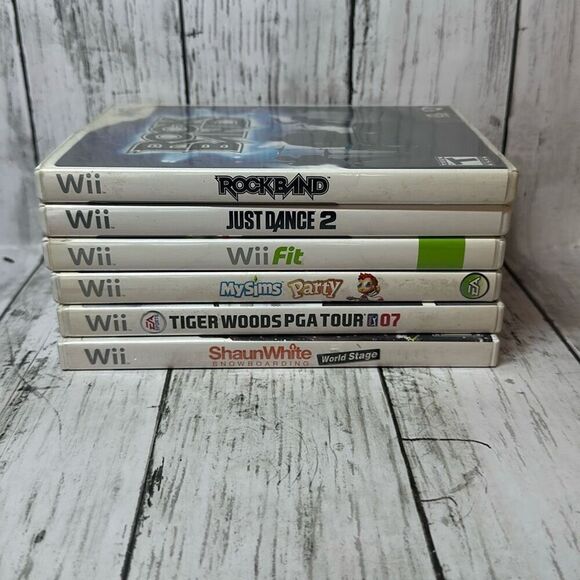 Wii Video Games Lot of 6 Just Dance 2 Rock Band Tiger Woods My Sims Party - Picture 13 of 13